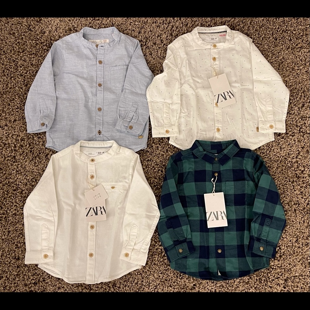 NWT 4 x Zara Kids 18-24 Months Boys Shirts